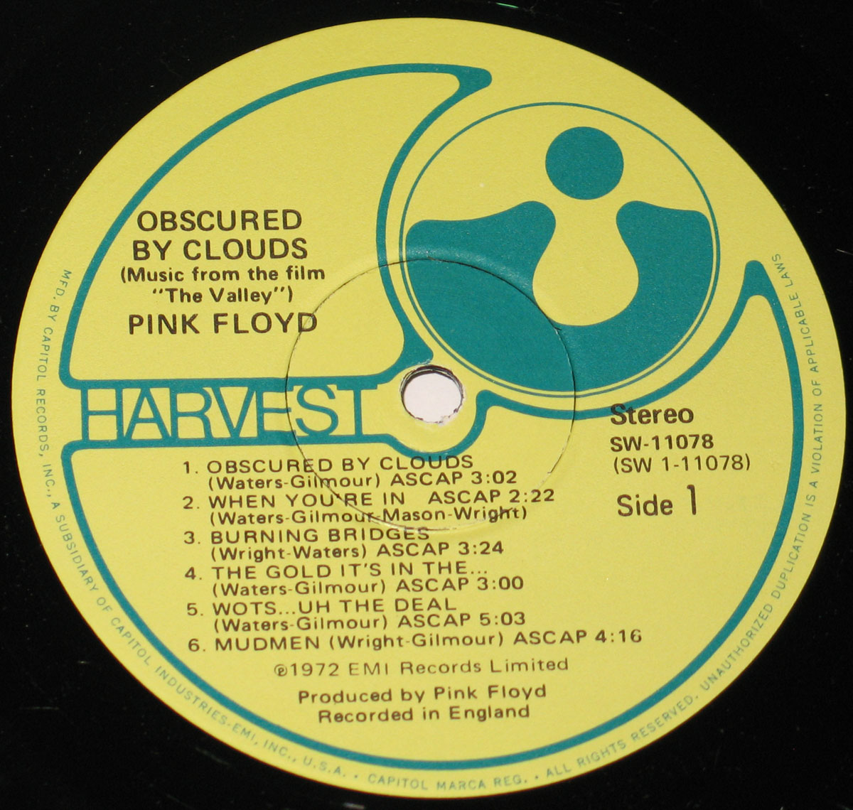 High Resolution Photo #3 PINK FLOYD Obscured Clouds USA 